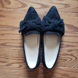 Black bow flats